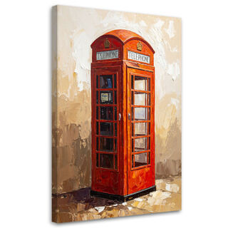 Canvastavla, London Beige telefonkiosk