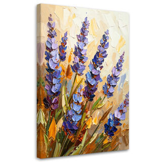 Canvastavla, Lavendelblommor målarfärgseffekt