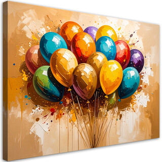 Canvastavla, Färgglada ballonger
