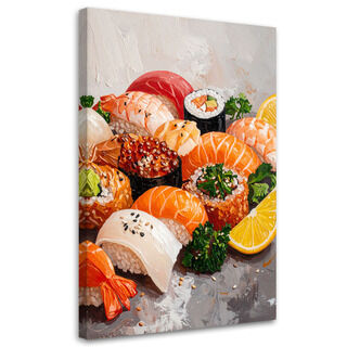 Canvastavla, Färgglad sushi