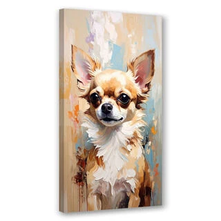 Canvastavla, Chihuahua Hund Djur Beige