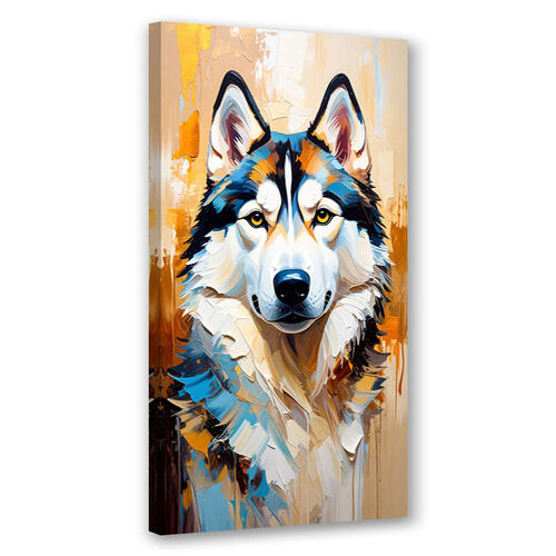 Canvastavla, Siberian husky Hund Djur