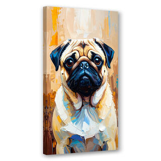 Canvastavla, Mops Hund Djur Beige