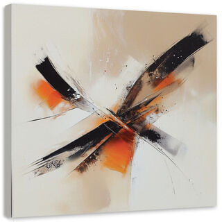 Canvastavla, Abstrakt beige svart orange