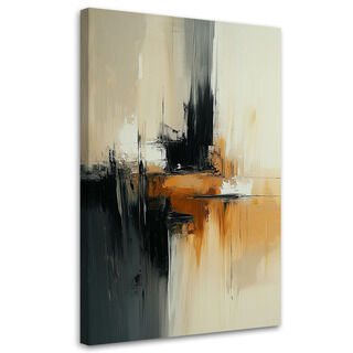 Canvastavla, Abstrakt beige orange svart