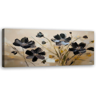 Canvastavla, Målade vallmoblommor - (120x40)