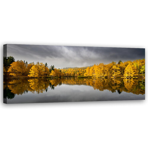 Canvastavla, Gul höstskog naturlandskap - (90x30)