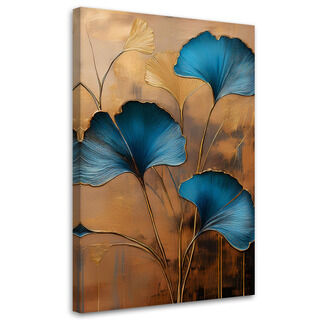 Canvastavla, Blommor Ginko Botanica Art Deco - (60x90)