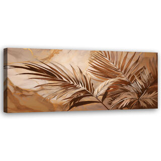 Canvastavla, Palmblad Sepia guldmarmor - (90x30)