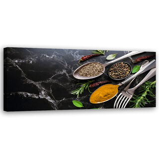 Canvastavla, Marble Spice Bestick för kök - (150x50)