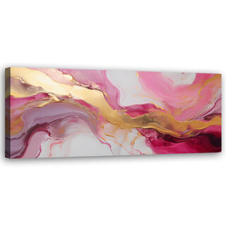 Canvastavla, Abstrakt marmor textur rosa guld - (90x30)