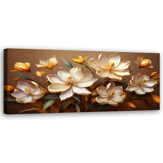 Canvastavla, Boho blommor bukett sammansättning - (90x30)