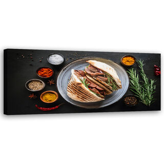 Canvastavla, Kebab Kebap kryddor Mat för kök - (150x50)