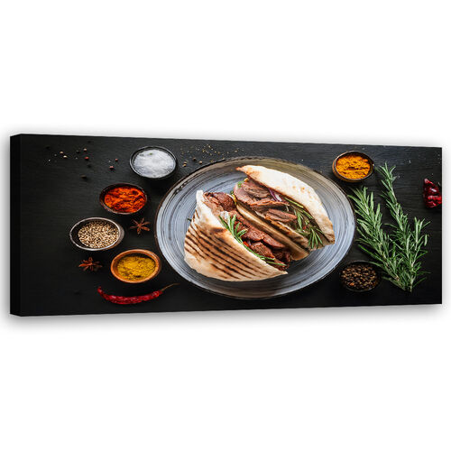 Canvastavla, Kebab Kebap kryddor Mat för kök - (150x50)