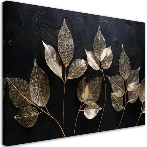 Canvastavla, Minimalism lämnar växter Glamour Abstrakt - (60x40)