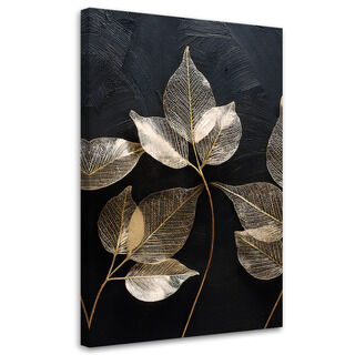 Canvastavla, Minimalism lämnar växter Glamour Abstrakt - (60x90)