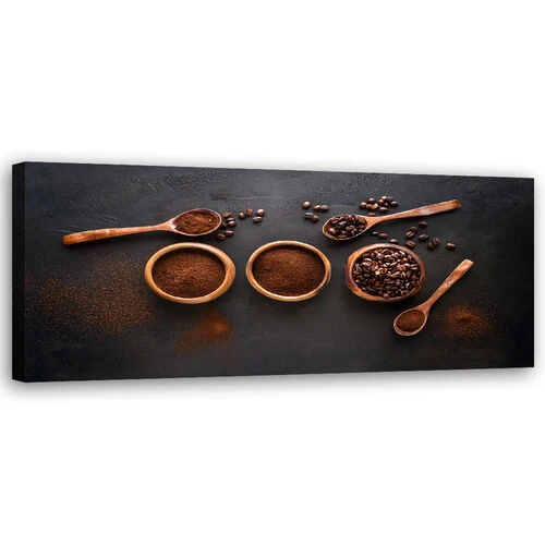 Canvastavla, Malda kaffebönor för kök - (120x40)