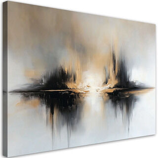 Canvastavla, Abstraktion Beige Grå - (120x80)