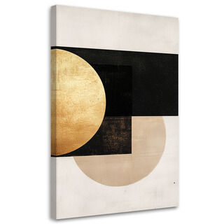 Canvastavla, Geometriskt abstrakt grått guld - (80x120)