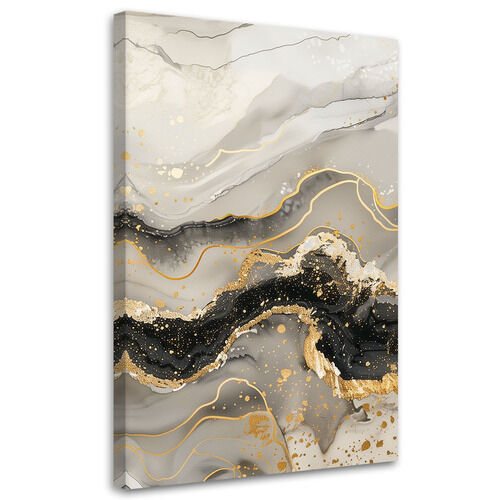 Canvastavla, Marmor med guldglamourstil - (40x60)