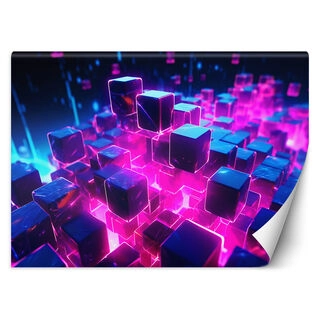 Fototapet, Neon kub abstrakt 3D