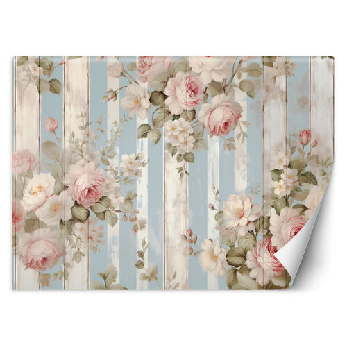 Fototapet, Shabby chic blommor