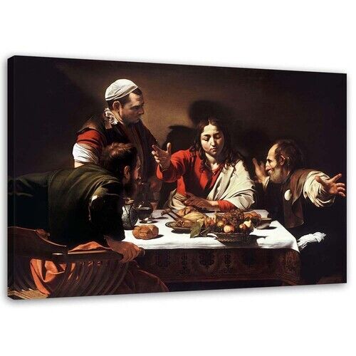 Canvastavla, Den sista måltiden vid Emmaus - reproduktion av Caravaggio