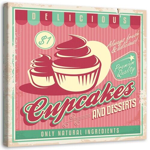 Canvastavla, Retro cupcake skylt