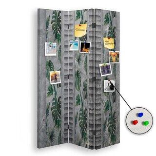 Rumsavdelare dubbelsidig PIN IT, Monstera blad natur - (110x170)