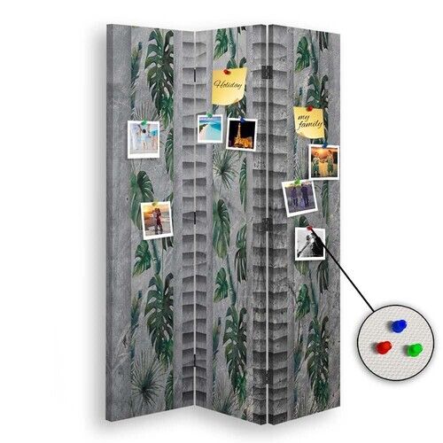 Rumsavdelare dubbelsidig PIN IT, Monstera blad natur - (110x170)