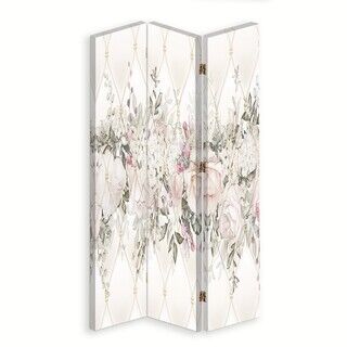 Rumsavdelare dubbelsidig roterbar, Boho blommor natur - (110x170)