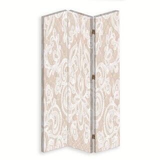 Rumsavdelare dubbelsidig roterbar, Elegant retro beige - (110x170)