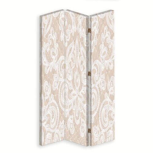 Rumsavdelare dubbelsidig roterbar, Elegant retro beige - (110x170)