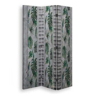 Rumsavdelare dubbelsidig roterbar, Monstera blad natur - (110x170)