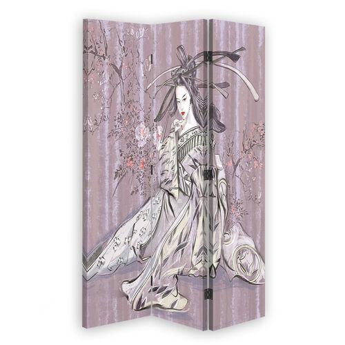 Rumsavdelare dubbelsidig roterbar, Traditionell japansk geisha - (110x170)