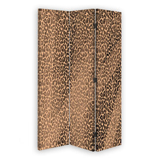 Rumsavdelare dubbelsidig roterbar, Mönster Leopard Leopard Pelfpatches - (110x170)