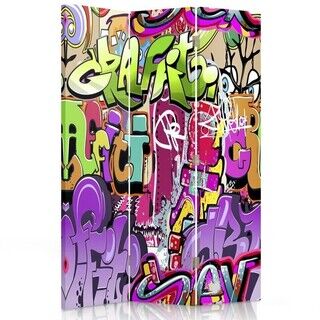 Rumsavdelare dubbelsidig roterbar, Graffiti Abstraktion - (110x170)