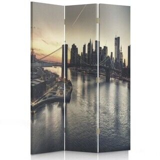 Rumsavdelare dubbelsidig roterbar, New York City Brooklyn Bridge - (110x170)