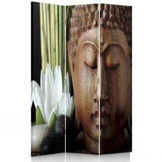 Rumsavdelare dubbelsidig roterbar, Buddhas ansikte Blommor - (110x170)