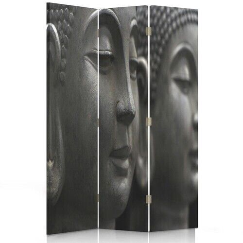 Rumsavdelare dubbelsidig roterbar, Buddhas ansikte i sten - (110x170)