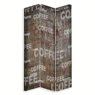 Rumsavdelare dubbelsidig roterbar, Kaffe Vintage Retro Inskription - (110x170)