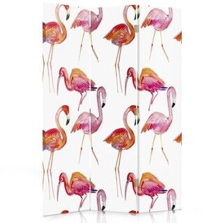 Rumsavdelare dubbelsidig roterbar, Flamingos - (110x170)