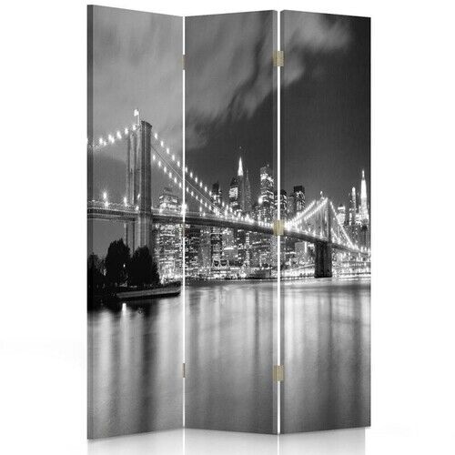 Rumsavdelare dubbelsidig roterbar, Panorama av Brooklyn Bridge - (110x170)