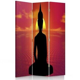 Rumsavdelare dubbelsidig roterbar, Buddha Meditation Zen Spa - (110x170)