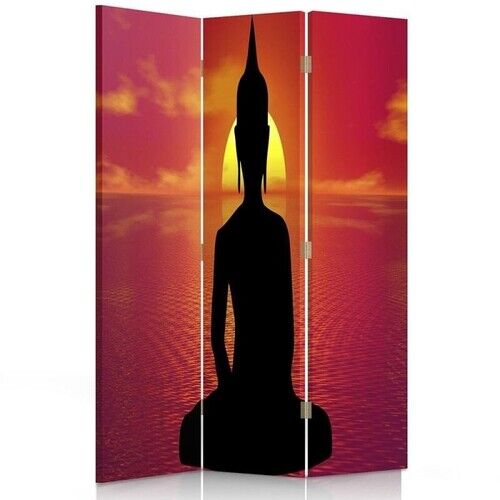 Rumsavdelare dubbelsidig roterbar, Buddha Meditation Zen Spa - (110x170)