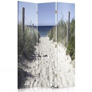 Rumsavdelare dubbelsidig roterbar, Hav Strand Sand Gräs - (110x170)