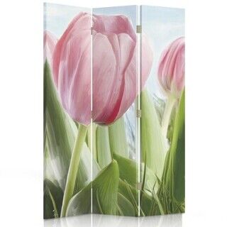 Rumsavdelare dubbelsidig roterbar, Blommor Tulpaner Natur - (110x170)