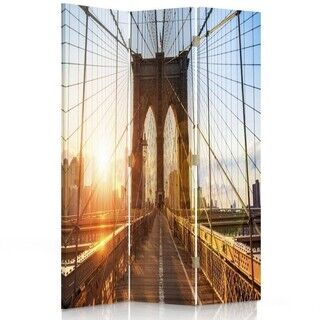 Rumsavdelare dubbelsidig roterbar, Brooklyn Bridge New York - (110x170)