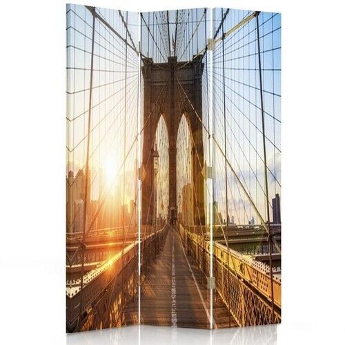 Rumsavdelare dubbelsidig roterbar, Brooklyn Bridge New York - (110x170)