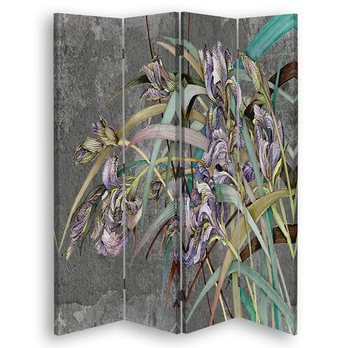 Rumsdelare Dubbelsidig, Irisblommor i vinden - (145x170)